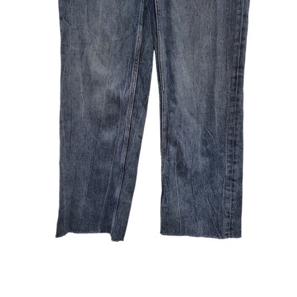 ZARA Wide Leg Jeans Size 0 Blue‎ Denim High Rise Raw Hem - Picture 2 of 9